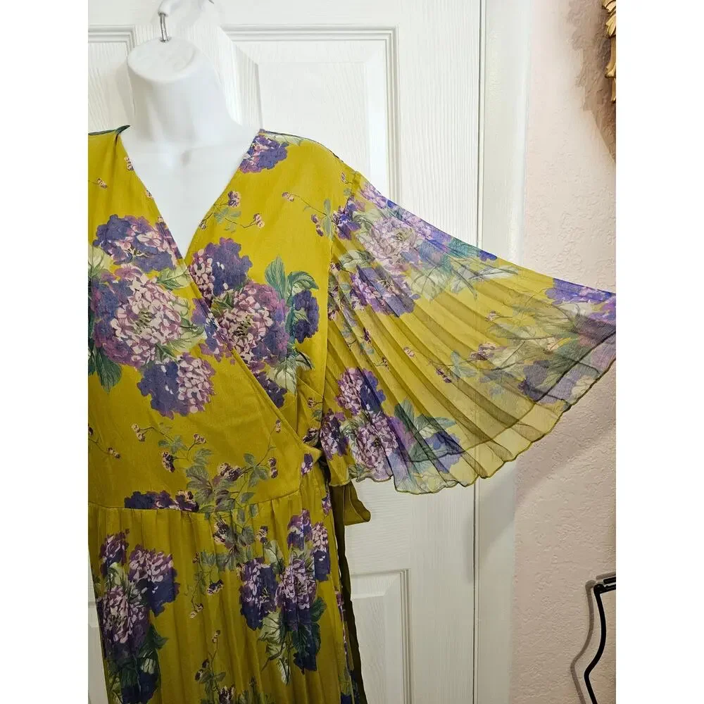 NWT ASOS DESIGN Curve Exclusive Pleated Midi Dress Kimono Sleeve US 24 - Picture 3 of 7